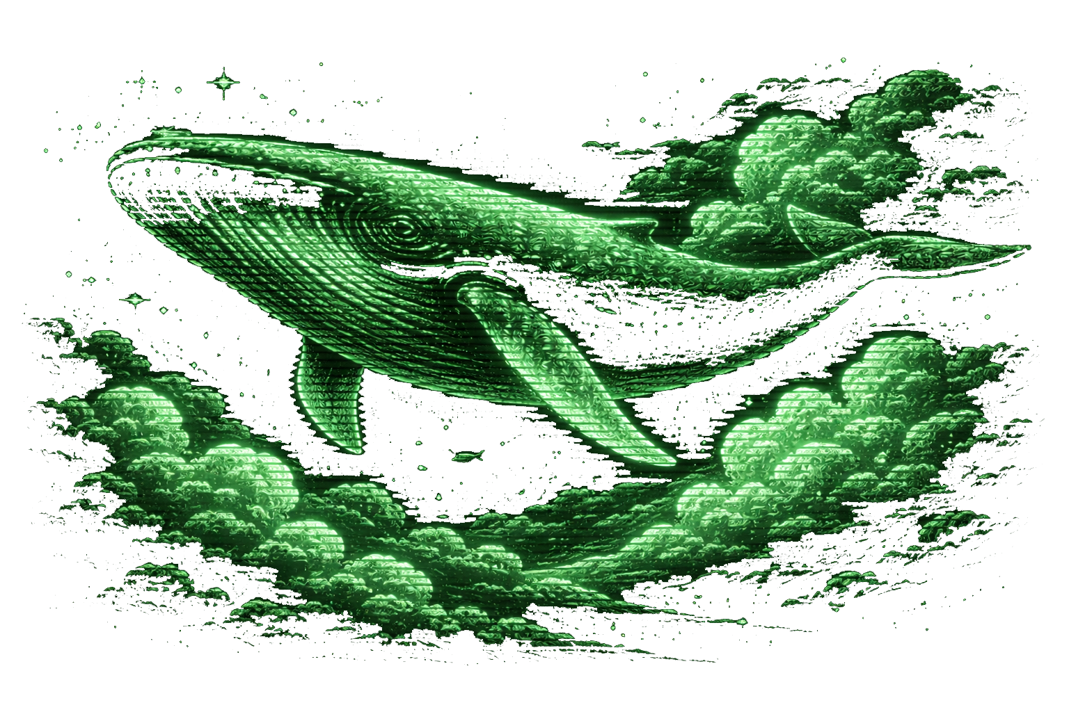 a surprised-looking whale